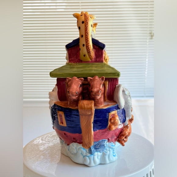 Vintage Jay Imports Colorful Noah's Ark Ceramic Cookie Jar - Picture 12 of 15